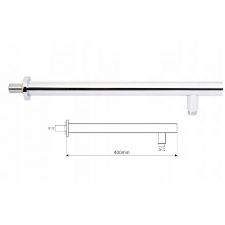 Sistem dus EGO R2, montaj din perete, baterie incastrata cu termostat, dus tip ploaie 30x30 cm