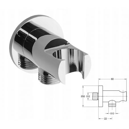 Sistem dus EGO R2, montaj din perete, baterie incastrata cu termostat, dus tip ploaie 30x30 cm