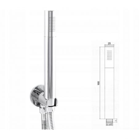 Sistem dus EGO R2, montaj din perete, baterie incastrata cu termostat, dus tip ploaie 30x30 cm