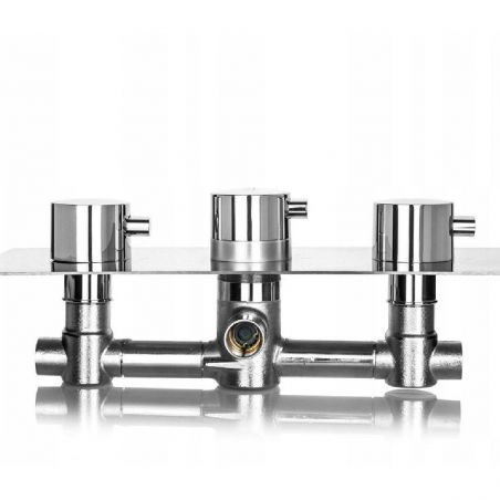 Sistem dus EGO R2, montaj din perete, baterie incastrata cu termostat, dus tip ploaie 30x30 cm