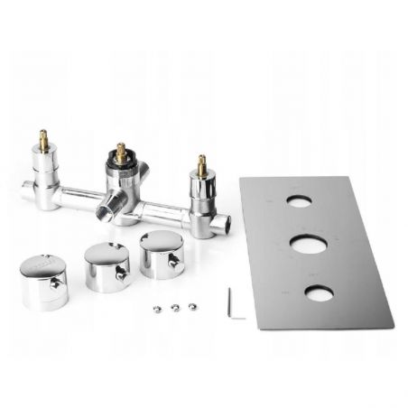 Sistem dus EGO R2, montaj din perete, baterie incastrata cu termostat, dus tip ploaie 30x30 cm