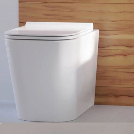Vas wc Alfonso Rimless montaj pe podea, capac slim, 56x35 cm, Alb, ceramica sanitara