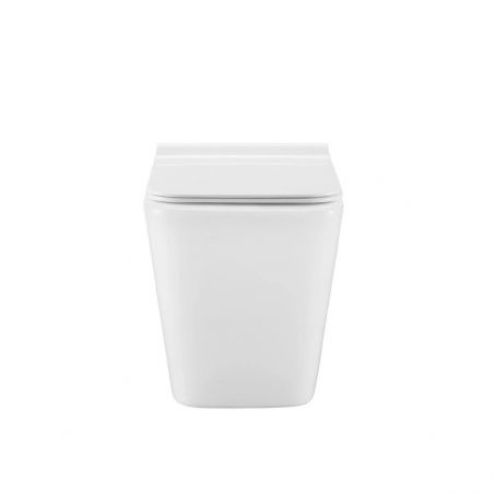 Vas wc Alfonso Rimless montaj pe podea, capac slim, 56x35 cm, Alb, ceramica sanitara