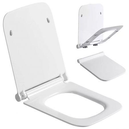 Vas wc Alfonso Rimless montaj pe podea, capac slim, 56x35 cm, Alb, ceramica sanitara