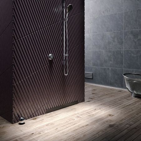 Rigola Dus montaj pe perete, sifon Viega, Negru, dimensiune 60 cm, latime 7.4 cm, otel inoxidabil