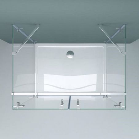 Cabina 40, 3 laturi, usi Batante deschidere 180 grade, sticla 8 mm, Dimensiuni 80-90x120