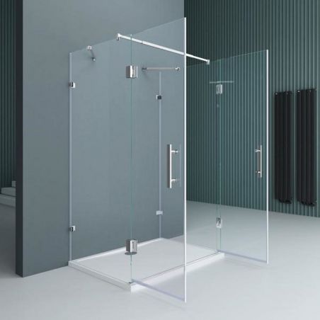 Cabina 40, 3 laturi, usi Batante deschidere 180 grade, sticla 8 mm, Dimensiuni 80-90x120