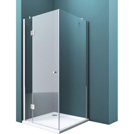 Cabina EGO-05, perete fix si usa Batanta, sticla securizata 6 mm, Transparenta, Dimensiuni 70-100x90-140 cm