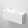 Lavoar dublu Paola, compozit mineral, montaj semi-incastrat, cu 2 gauri de baterie, 150x46 cm Lavoar dublu Paola, compozit mineral, montaj semi-incastrat, cu 2 gauri de baterie, 150x46 cm