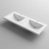 Lavoar dublu Zeta, compozit mineral, montaj semi-incastrat, cu 2 gauri de baterie, 120x50 cm Lavoar dublu Zeta, compozit mineral, montaj semi-incastrat, cu 2 gauri de baterie, 120x50 cm