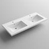 Lavoar dublu Zeta, compozit mineral, montaj semi-incastrat, cu 2 gauri de baterie, 120x50 cm Lavoar dublu Zeta, compozit mineral, montaj semi-incastrat, cu 2 gauri de baterie, 120x50 cm