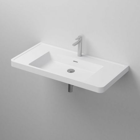 Lavoar Zara, compozit mineral, montaj suspendat sau semi-incastrat, cu gaura de baterie, 90x48 cm