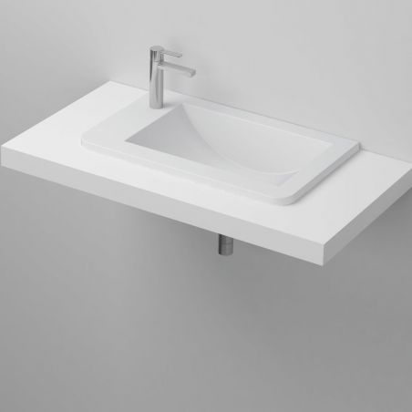 Lavoar Atlas, compozit mineral, montaj semi-incastrat, cu gaura de baterie pe partea stanga, 60x39 cm