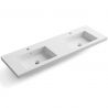Lavoar dublu Paola, compozit mineral, montaj semi-incastrat, cu 2 gauri de baterie, 140x45 cm