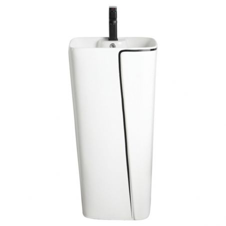 Lavoar stativ Lazio, 43x36x86 cm, montaj pe podea, cu gaura de baterie, ceramica sanitara, Royalty Line by Ego