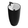 Lavoar stativ Fida, Negru exterior si Alb interior, 45x45x85 cm, montaj pe podea, ceramica sanitara
