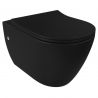 Vas wc cu functie bideu, Taharet, baterie apa calda/rece, Negru Mat, montaj suspendat, capac Soft-Close, 56 x 36 cm,  Angi