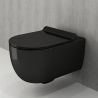 Vas WC EGO Michael Rimless, 49x36 cm, Negru Lucios, montaj suspendat, capac duroplast soft-close easy off Vas WC EGO Michael Rimless, 49x36 cm, Negru Lucios, montaj suspendat, capac duroplast soft-close easy off