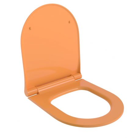 Vas WC EGO Michael Rimless, 49x36 cm, Mandarin Lucios, montaj suspendat, capac duroplast soft-close easy off