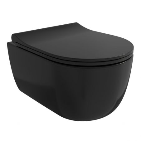 Capac WC Michael culoare Negru Lucios Model slim Inchidere soft close