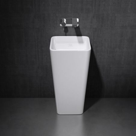 Lavoar stativ EGO 31, Alb, lucios, 40.5x35.5x82 cm, montaj podea, compozit marmura