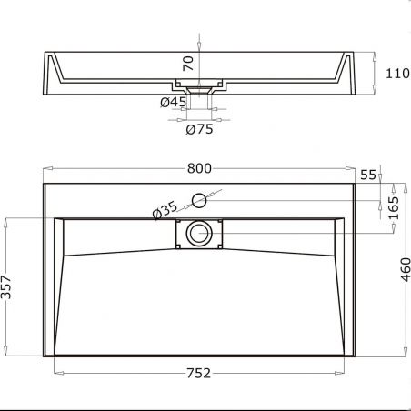 Lavoar EGO 19, Alb, mat, dimensiuni intre 60-90 cm, compozit marmura, montaj suspendat sau pe blat, cu o gaura de baterie