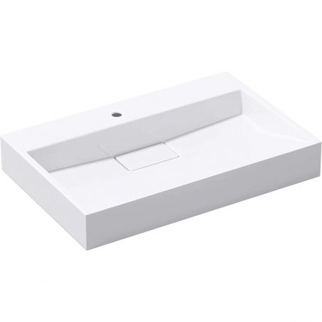 Lavoar EGO 19, Alb, mat, dimensiuni intre 60-90 cm, compozit marmura, montaj suspendat sau pe blat, cu o gaura de baterie