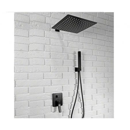 Sistem dus SONIC BLACK, design modern si unic, finisaj negru mat, dus tip ploaie 30x30 cm