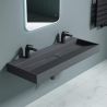 Lavoar Dublu EGO 19, Antracit, mat, 120 cm, compozit marmura, montaj suspendat sau pe blat, cu doua gauri de baterie