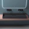 Lavoar Dublu EGO 19, Antracit, mat, 120 cm, compozit marmura, montaj suspendat sau pe blat, fara  gaura de baterie Lavoar Dublu EGO 19, Antracit, mat, 120 cm, compozit marmura, montaj suspendat sau pe blat, fara  gaura de baterie