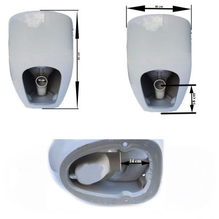 Vas WC New Santa Rimless, 69x46 cm, Rezervor Incorporat, Negru Mat, Power Colour, montaj podea, capac cu soft-close inclus