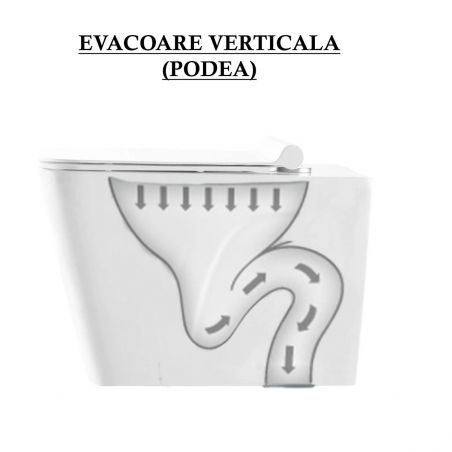 Vas wc Alfonso Rimless montaj pe podea, capac slim, 56x35 cm, Alb, ceramica sanitara