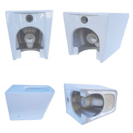 Vas wc Alfonso Rimless montaj pe podea, capac slim, 56x35 cm, Alb, ceramica sanitara