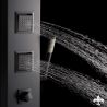 Panel de dus din aluminiu, 7801, Negru Mat, Design Deosebit, Hidromasaj, Termostat