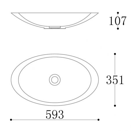Lavoar EGO-802, compozit marmura,culoare Antracit , montaj pe blat, 59x35 cm