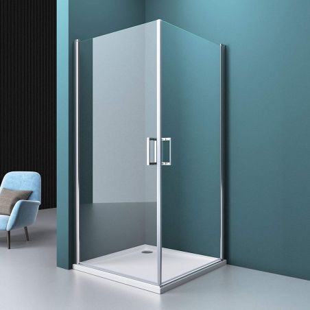 Cabina EGO-24, sticla securizata 6mm , Transparenta, 2 usi Batante, deschidere 180°, Dimensiuni la alegere