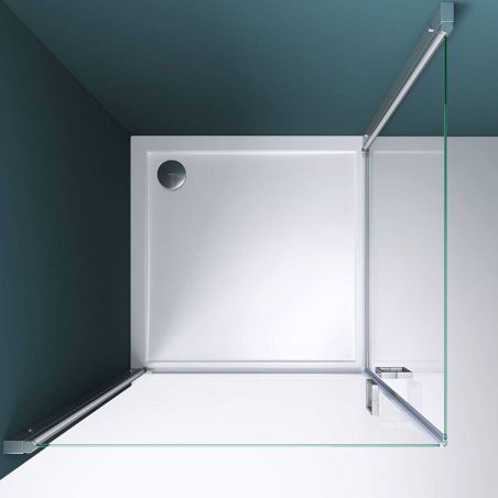 Cabina EGO-24, sticla securizata 6mm , Transparenta, 2 usi Batante, deschidere 180°, Dimensiuni la alegere