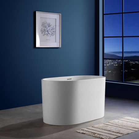 Cada tip japonez, Acril sanitar, Alb Lucios, 130x70 cm, Izolare termica, Freestanding, Tokyo
