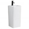 Lavoar stativ Bufon, Alb, 40x40x84 cm, cu gaura de baterie, montaj pe podea, ceramica sanitara Lavoar stativ Bufon, Alb, 40x40x84 cm, cu gaura de baterie, montaj pe podea, ceramica sanitara