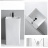 Lavoar stativ Bufon, Alb, 40x40x84 cm, cu gaura de baterie, montaj pe podea, ceramica sanitara Lavoar stativ Bufon, Alb, 40x40x84 cm, cu gaura de baterie, montaj pe podea, ceramica sanitara
