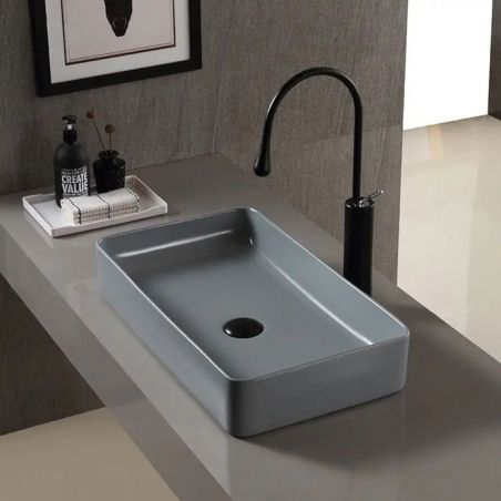 Lavoar Maura, Gri Mat, ceramica sanitara, 61x35 montaj pe blat