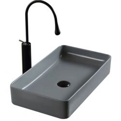 Lavoar Maura, Gri Mat, ceramica sanitara, 61x35 montaj pe blat