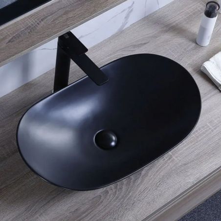 Lavoar Luigi, Negru Mat, ceramica sanitara, 52x32 montaj pe blat