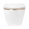 Vas Wc Ben, Gold Line, Rimless, 49x36 cm, montaj suspendat, capac Duroplast, ceramica sanitara