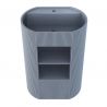 Lavoar stativ Vizini din compozit mineral, 2 spatii de depozitare Gri concrete, 57x40x86 cm, cu gaura de baterie