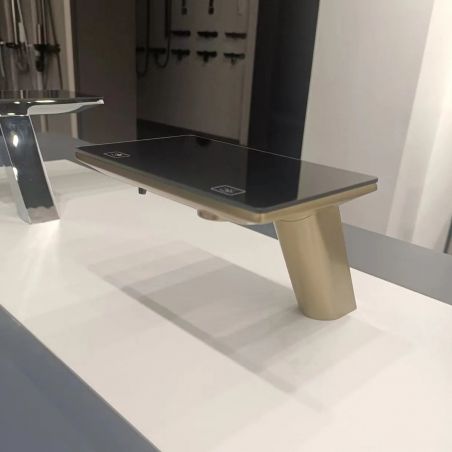 Baterie lavoar, Display Digital afisare Led, apa calda/rece, senzor pentru apa si sapun, rezervor 3 L inclus, Auriu Mat, Anais