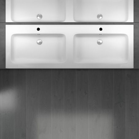 Lavoar EGO-830, compozit de marmura, Alb Mat 140x48 cm