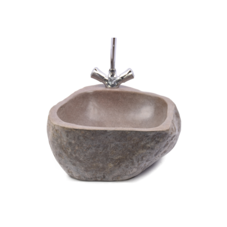 Lavoar piatra Ego RIVER STONE LOTOS V polished wash basin overtop 