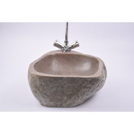 Lavoar piatra Ego RIVER STONE LOTOS V polished wash basin overtop 