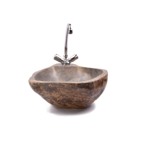 Lavoar piatra Ego RIVER STONE LOTOS U polished wash basin overtop 